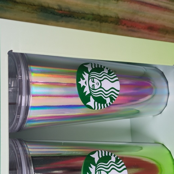 Starbucks 24 oz Tumbler Set & 6 Iced Coffee K-Cup Pods In Green Tones - Picture 5 of 7